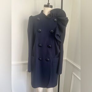 Stunning blue virgin wool cashmere blend peacoat